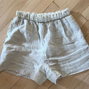 High Waist Linen Shorts